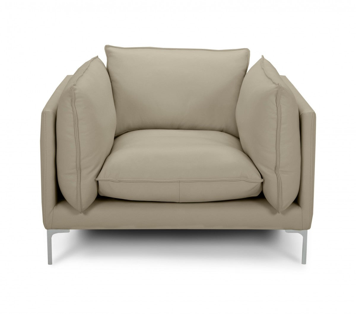 Taupe Top Grain Leather Sunken Chair