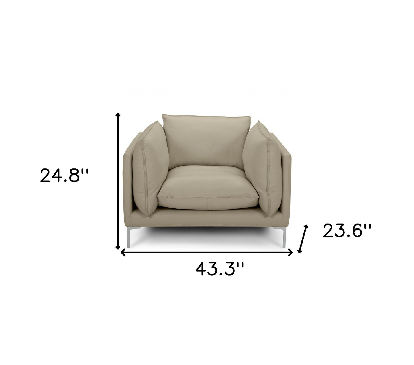 Taupe Top Grain Leather Sunken Chair
