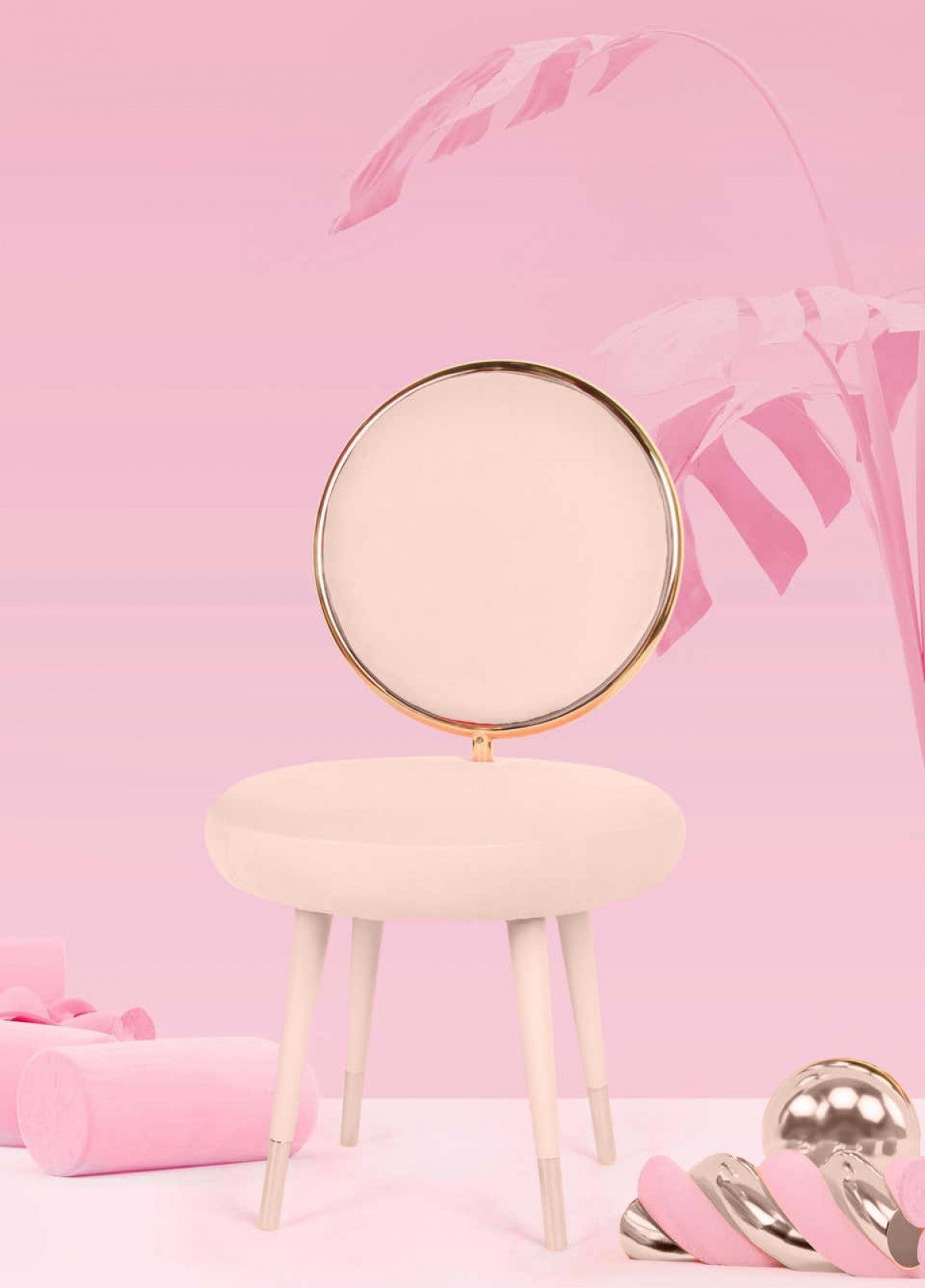 Pink & Gold Velvet Side Chair