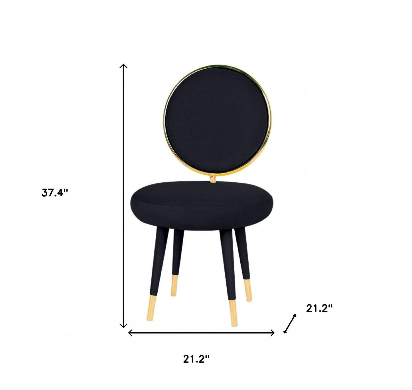 Black & Gold Velvet Side Chair