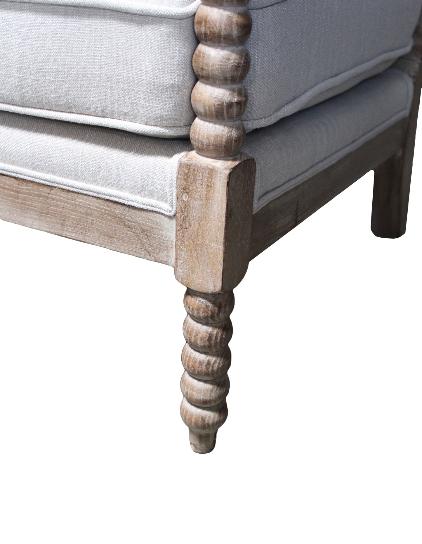 Ivory Cushion & Natural Beaded Arm Chair