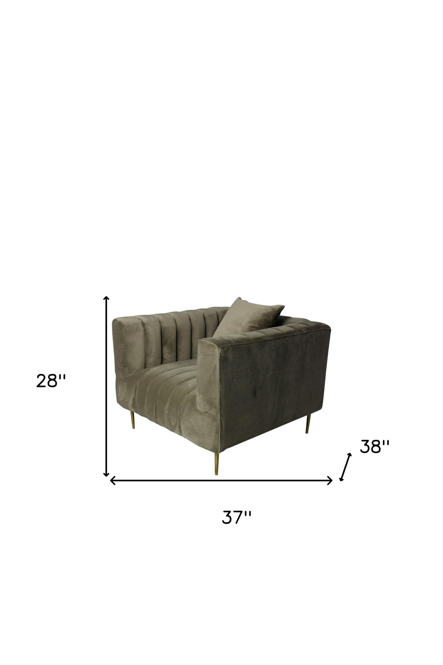Beige Velvet Lounge Chair