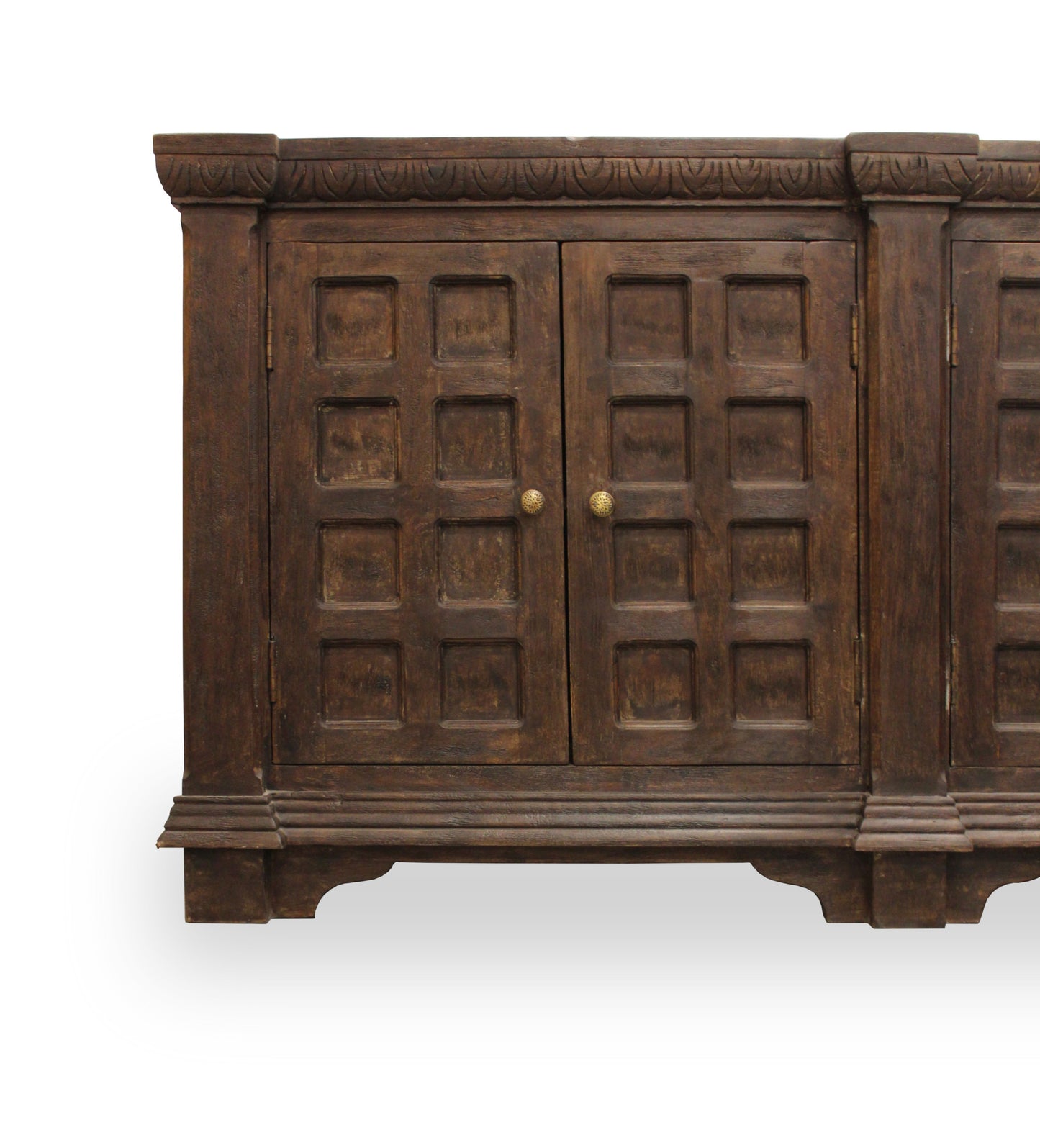 Brown Solid Wood Sideboard w/ 4 Doors