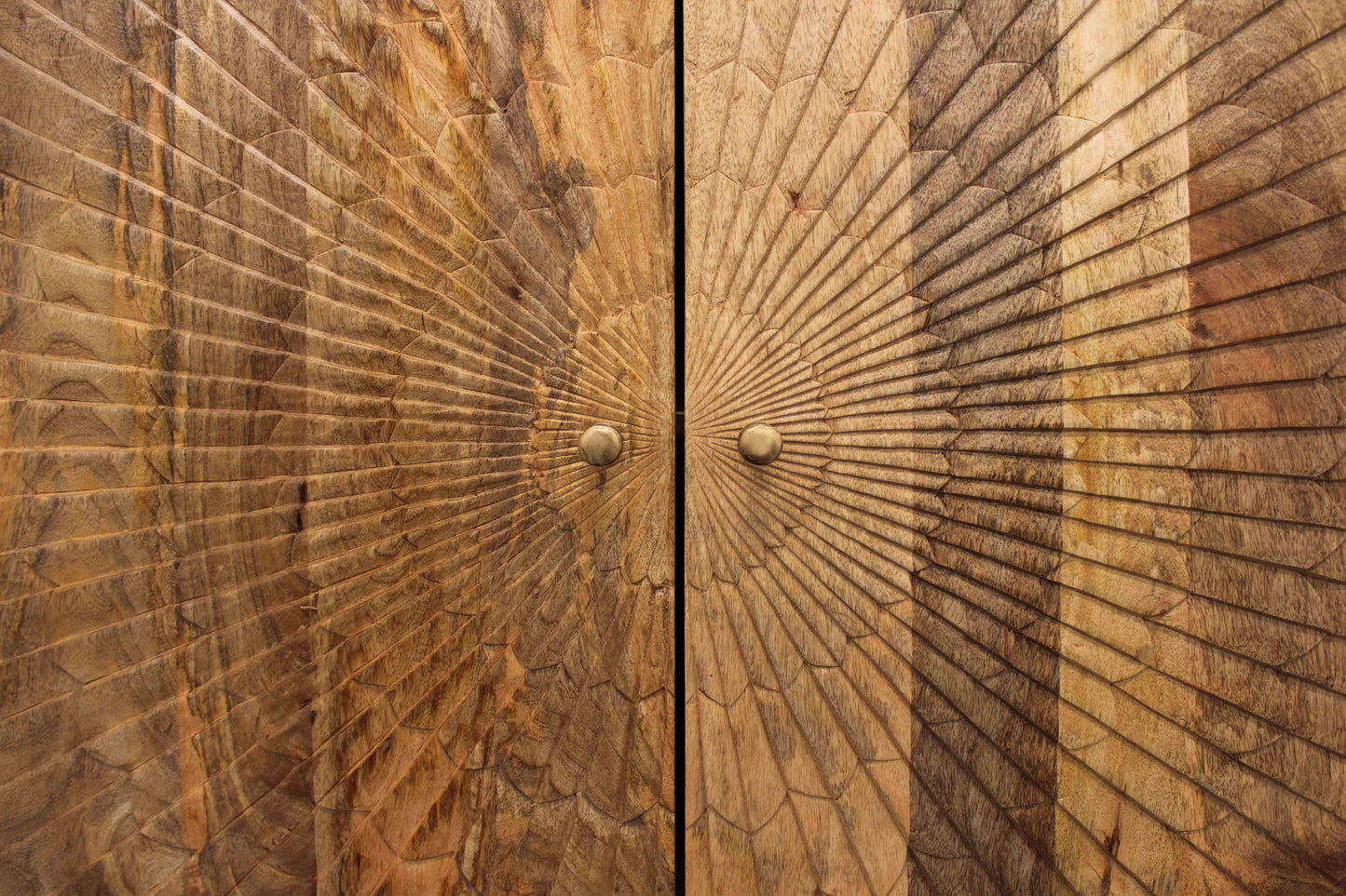 Brown Solid Wood Sideboard w/ 4 Doors