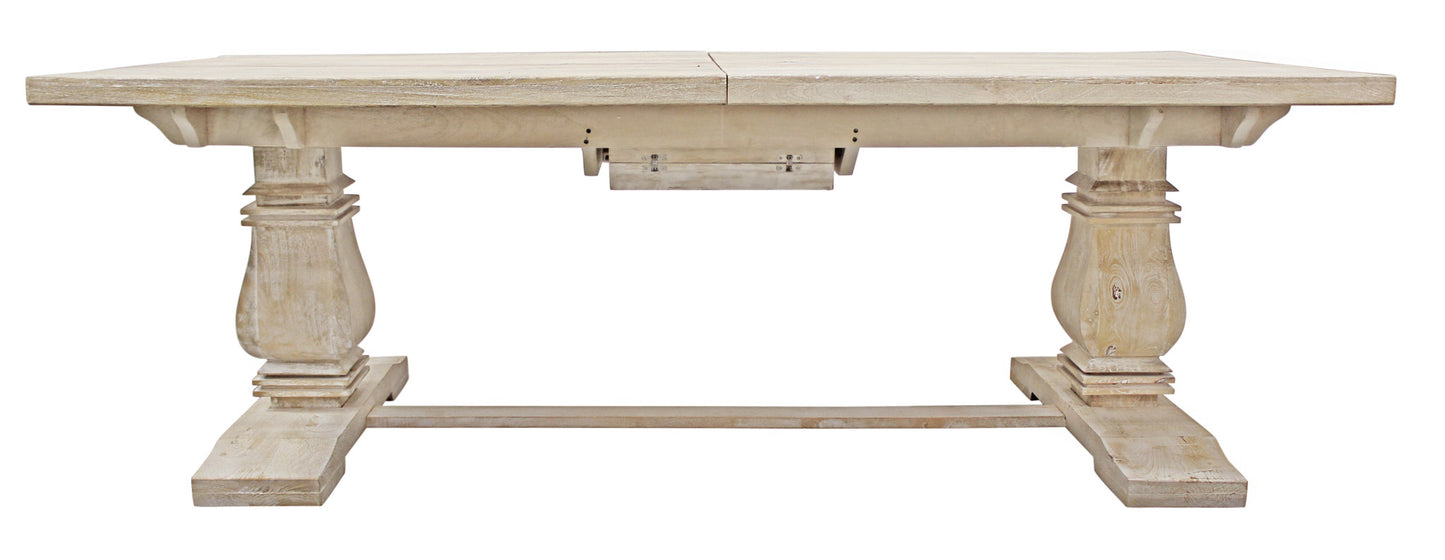 Light Brown Rectangular Solid Wood Butterfly Leaf Dining Table