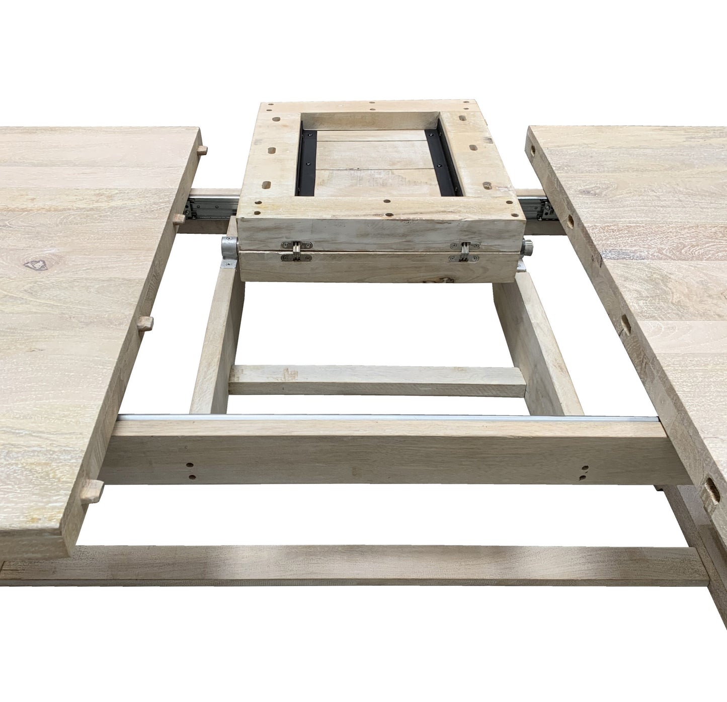 Light Brown Rectangular Solid Wood Butterfly Leaf Dining Table