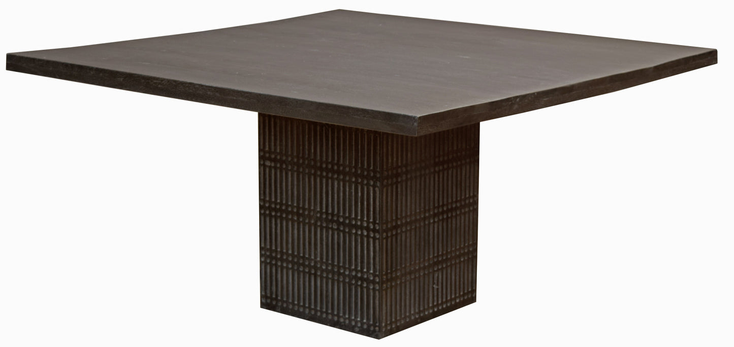 Antique Brown Square Solid Wood Dining Table