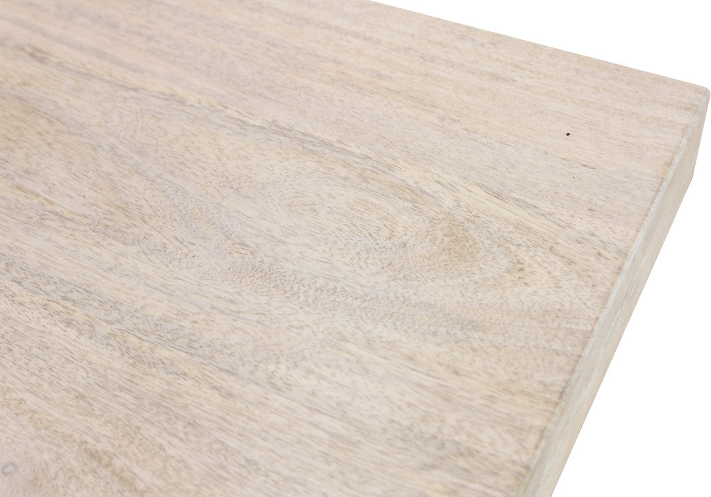 Ivory Square Solid Wood Pedestal Base Dining Table