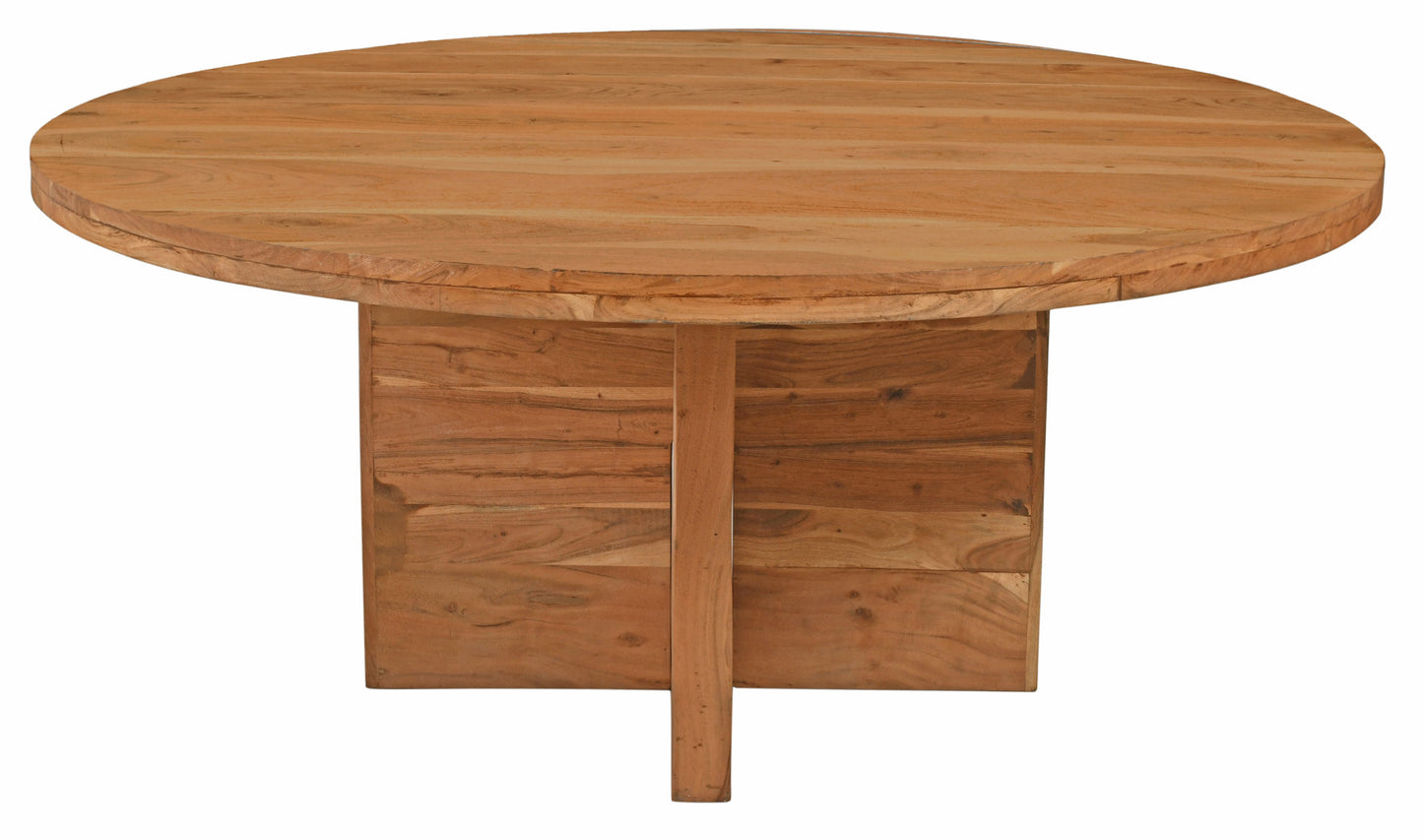 Natural Rounded Solid Wood Dining Table