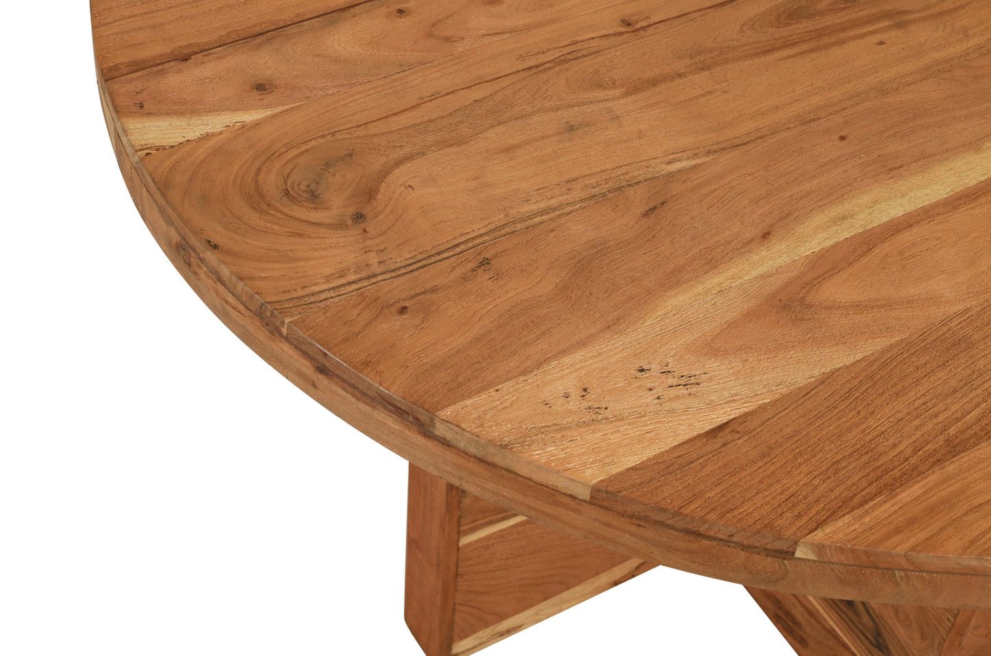 Natural Rounded Solid Wood Dining Table