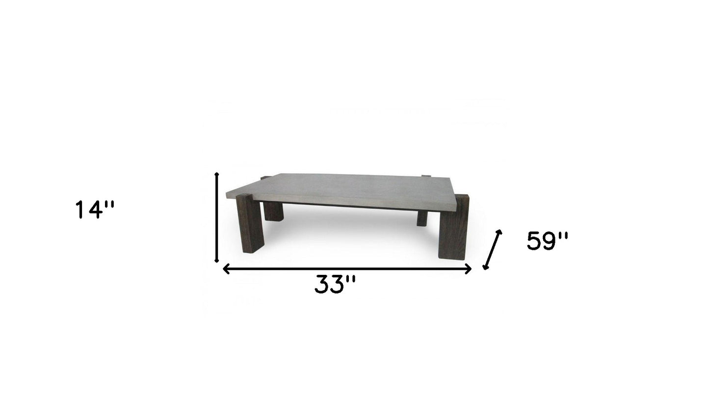 Walnut & Dark Grey Concrete Coffee Table