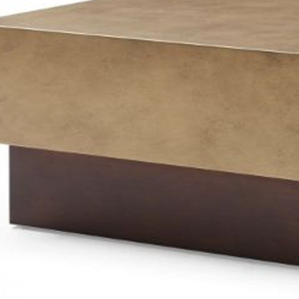 Bronze & Brown Copper & Steel Square Coffee Table