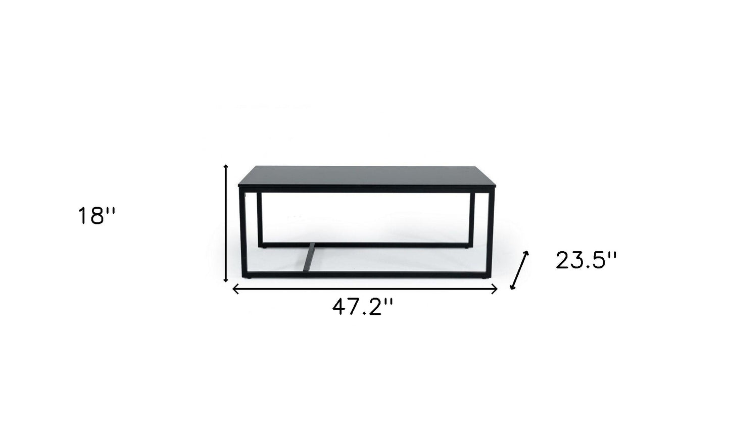 Black & Black Marble Stone Coffee Table