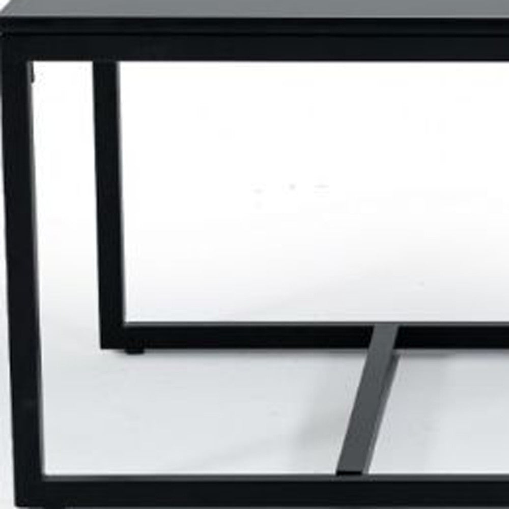 Black & Black Marble Stone Coffee Table