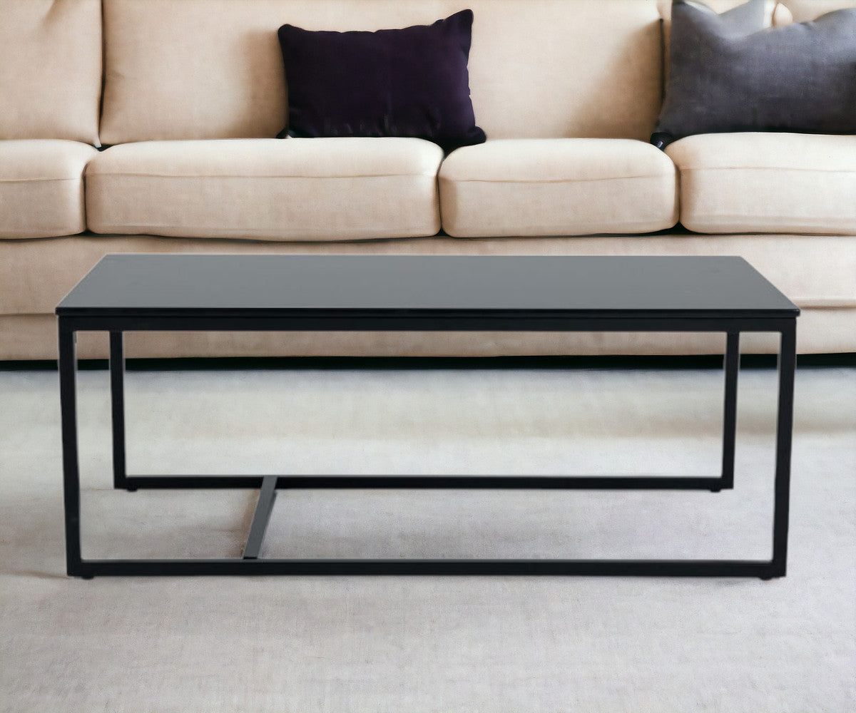 Black & Black Marble Stone Coffee Table