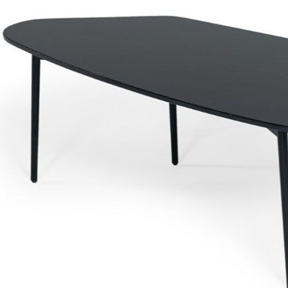 Black & Black Marble Stone Free Form Coffee Table