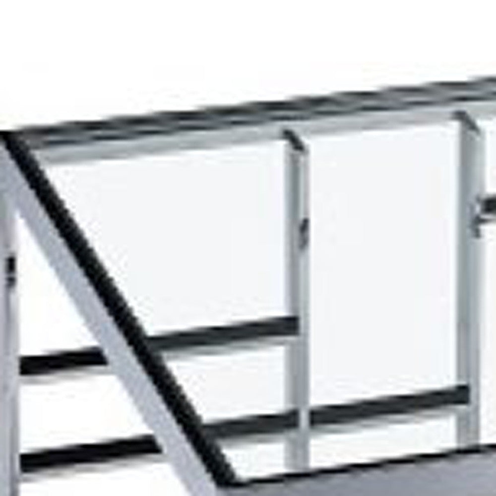Silver & Clear Glass Coffee Table