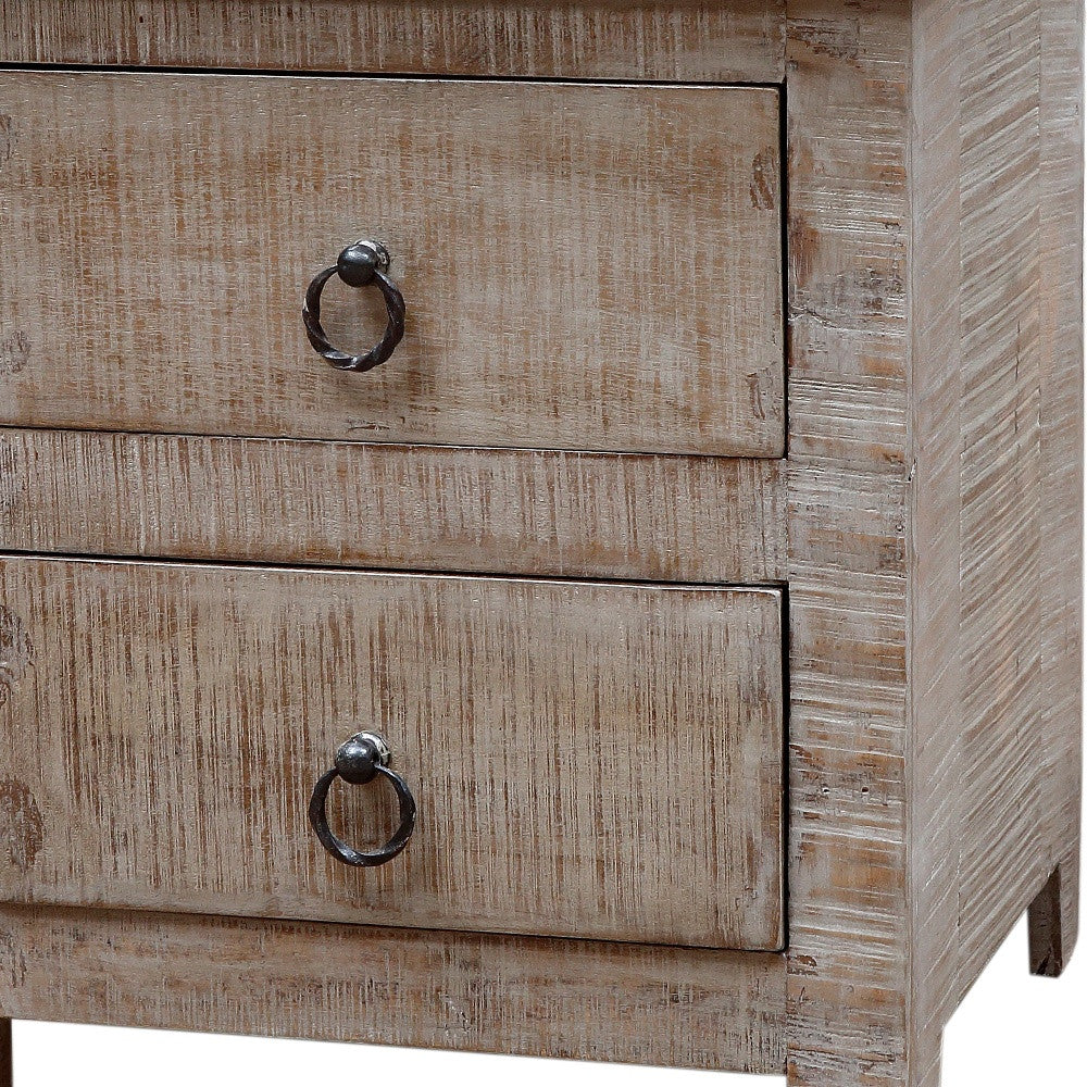 Gray 2 Drawer Nightstand