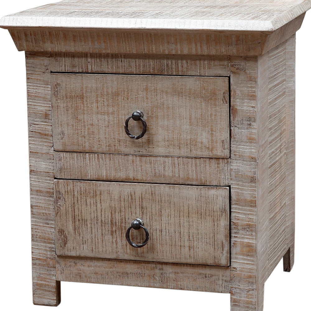 Gray 2 Drawer Nightstand