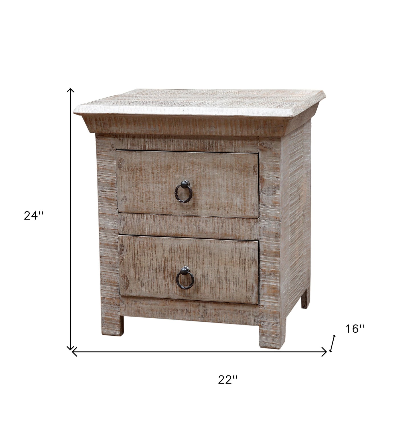 Gray 2 Drawer Nightstand