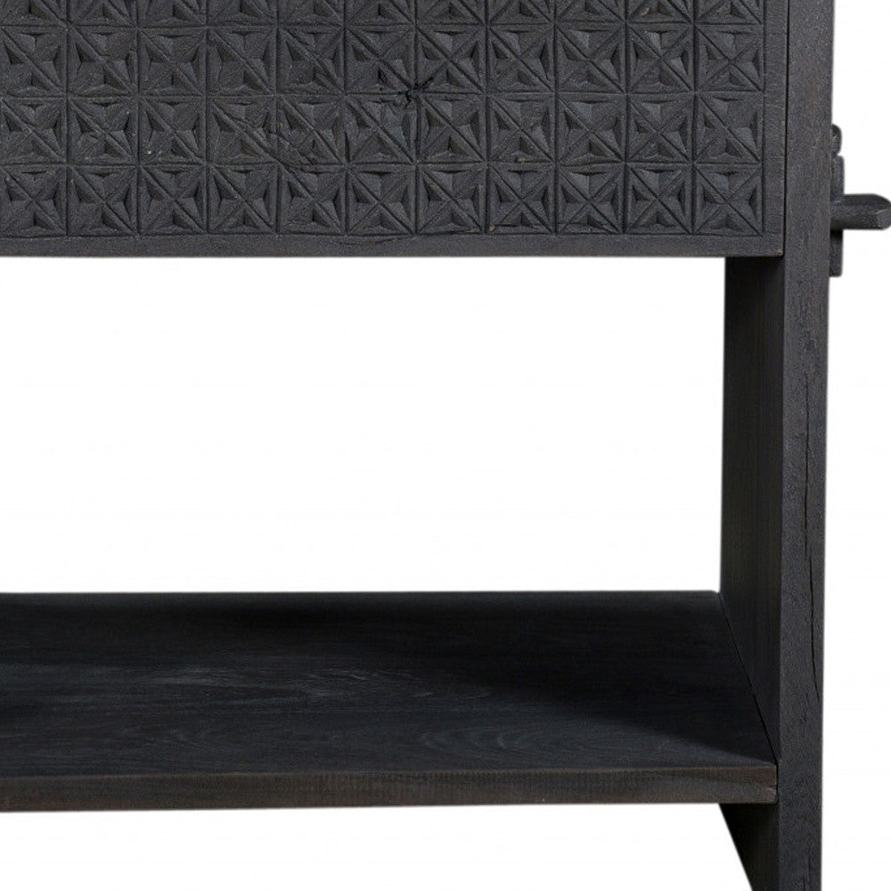 Dark Gray One Drawer Nightstand