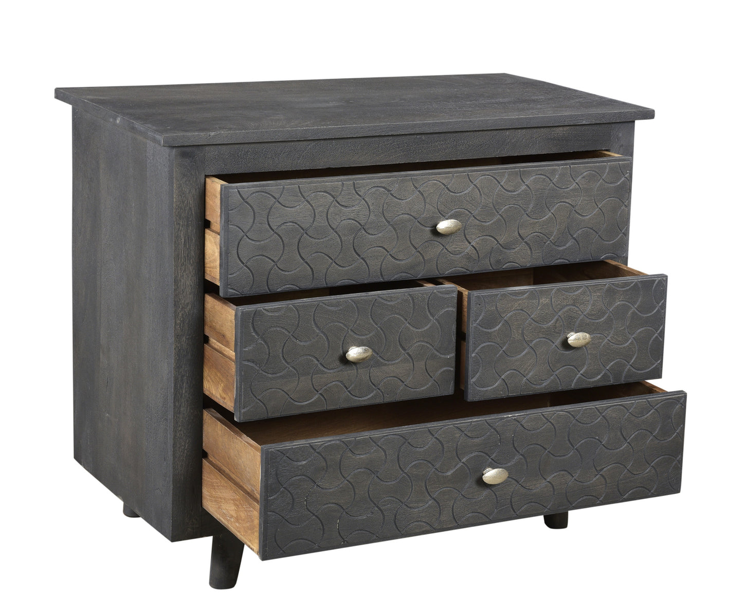 Gray Four Drawer Nightstand