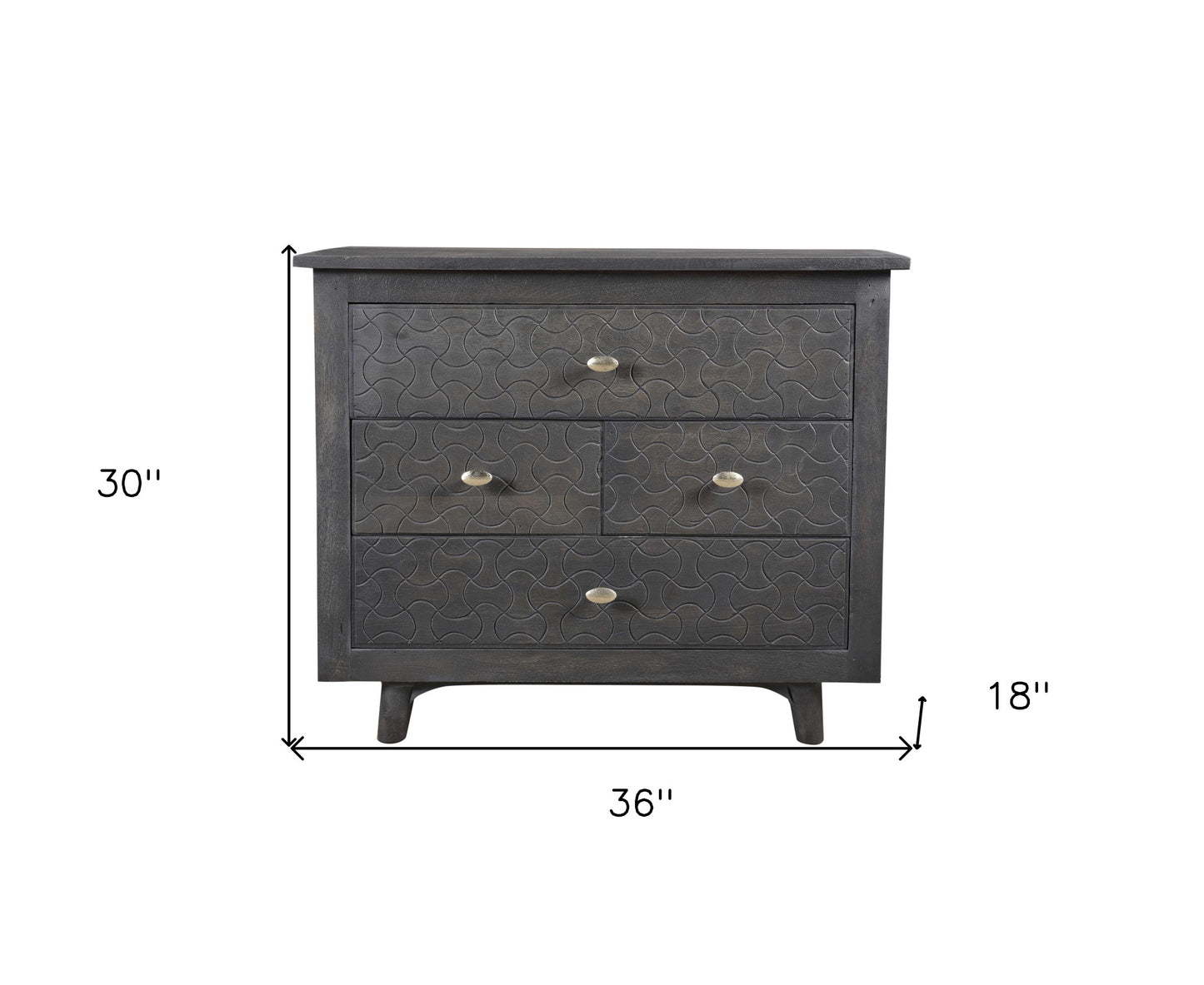 Gray Four Drawer Nightstand