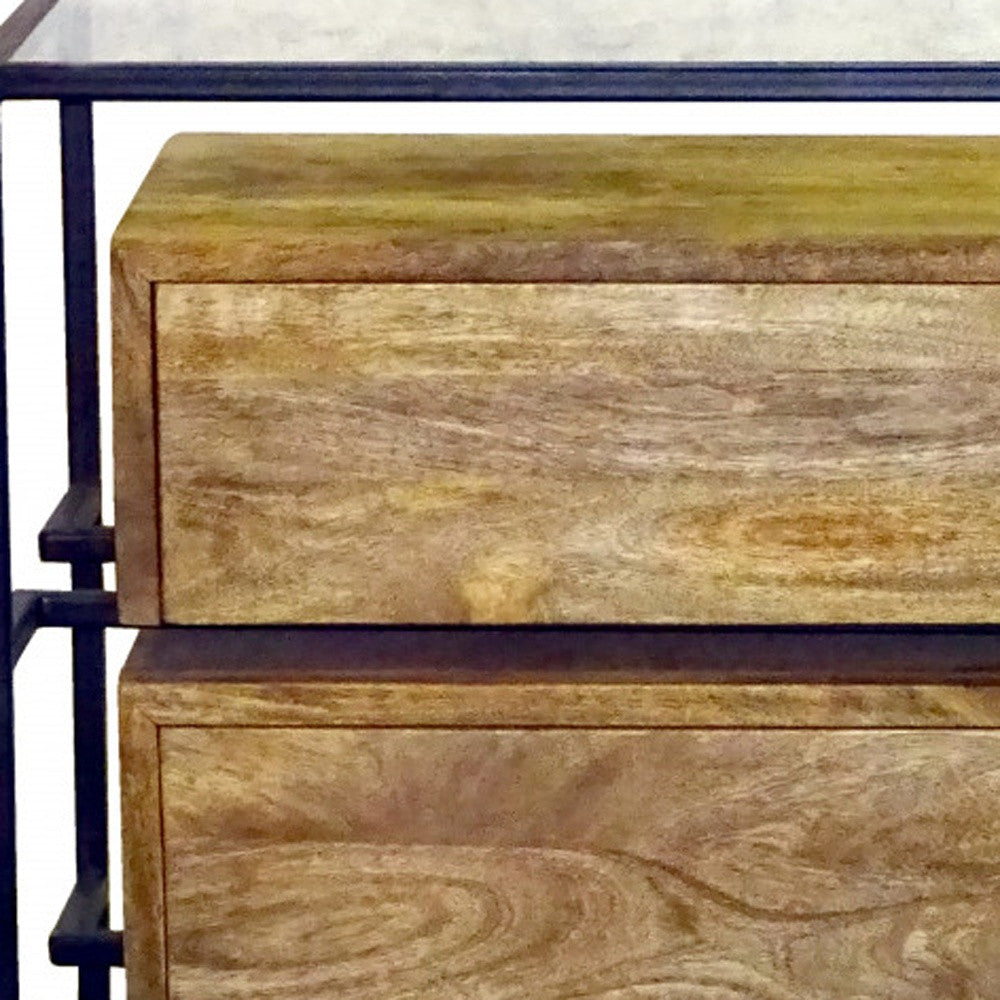 Natural 2 Drawer Nightstand
