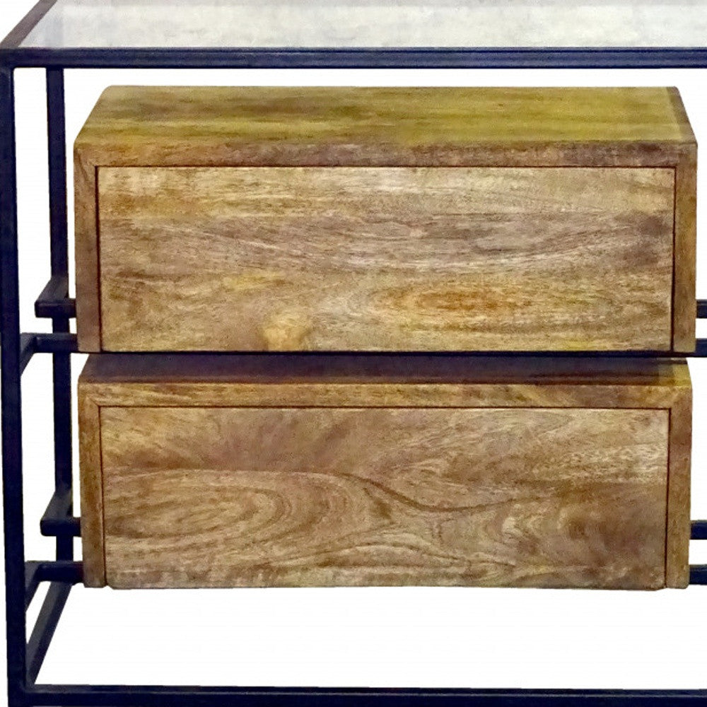 Natural 2 Drawer Nightstand