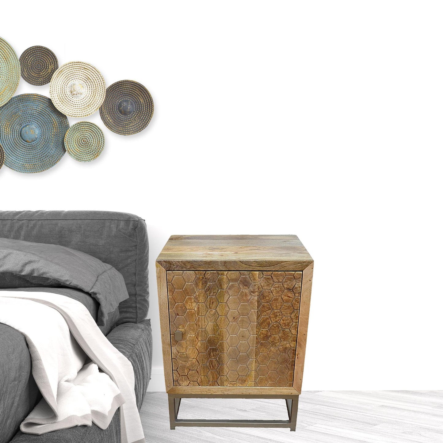Natural Solid Wood Nightstand