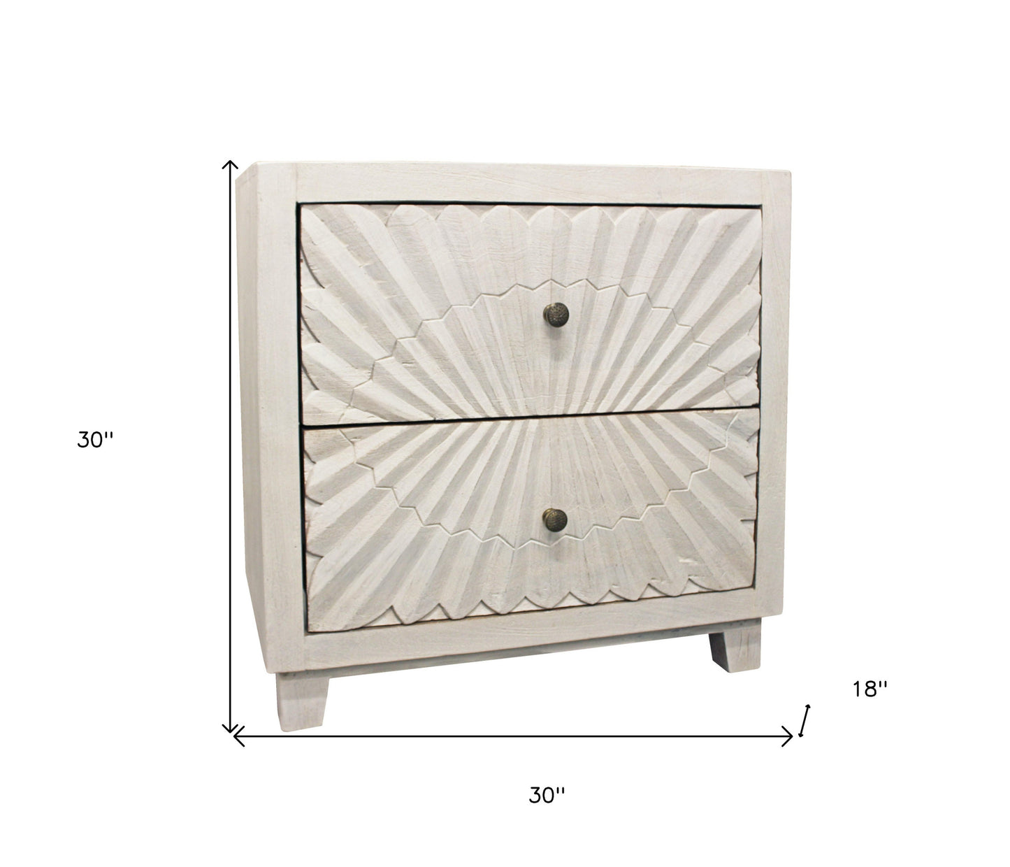 Ivory 2 Drawer Nightstand