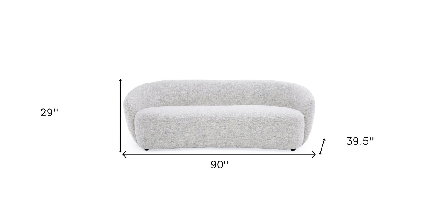 Off White Fabric Sofa With Black Legs