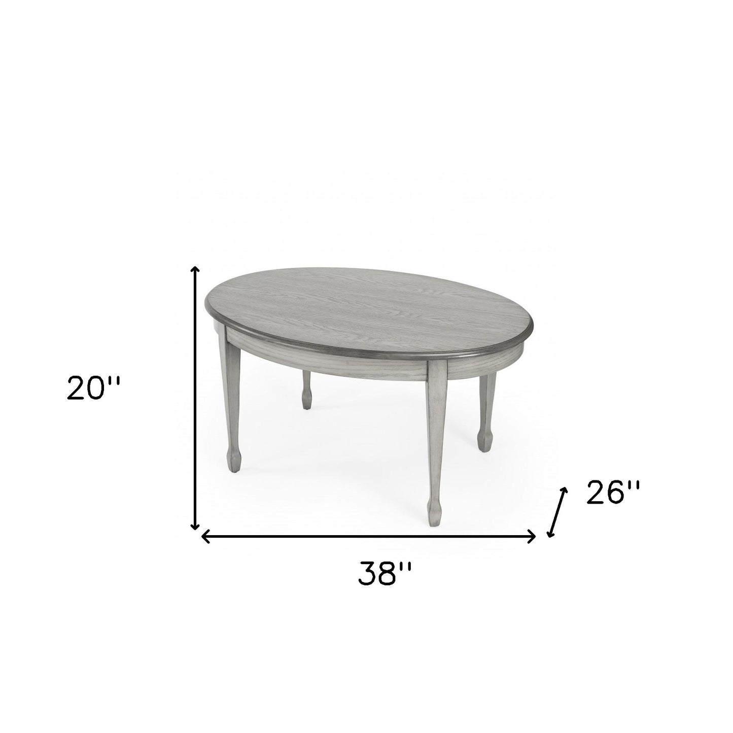 Gray Oval Distressed Coffee Table