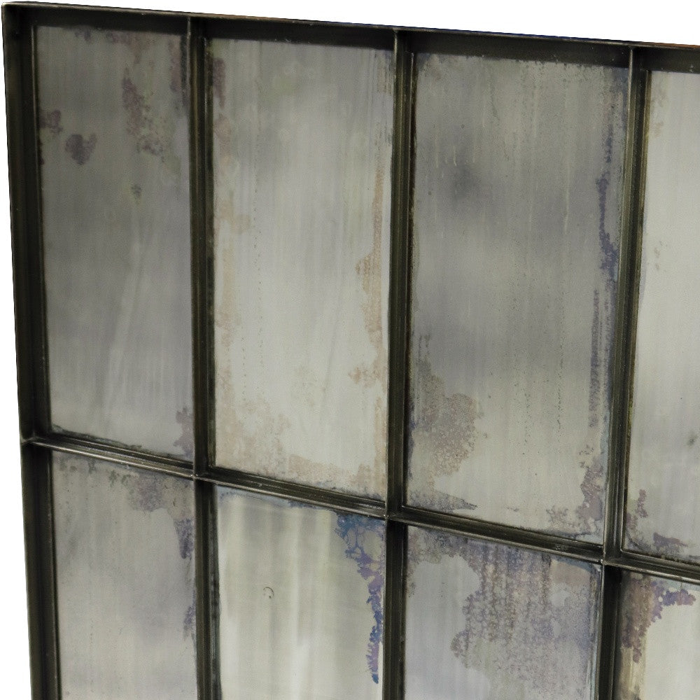 Black Square Metal Framed Accent Mirror