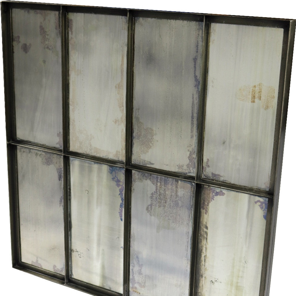 Black Square Metal Framed Accent Mirror