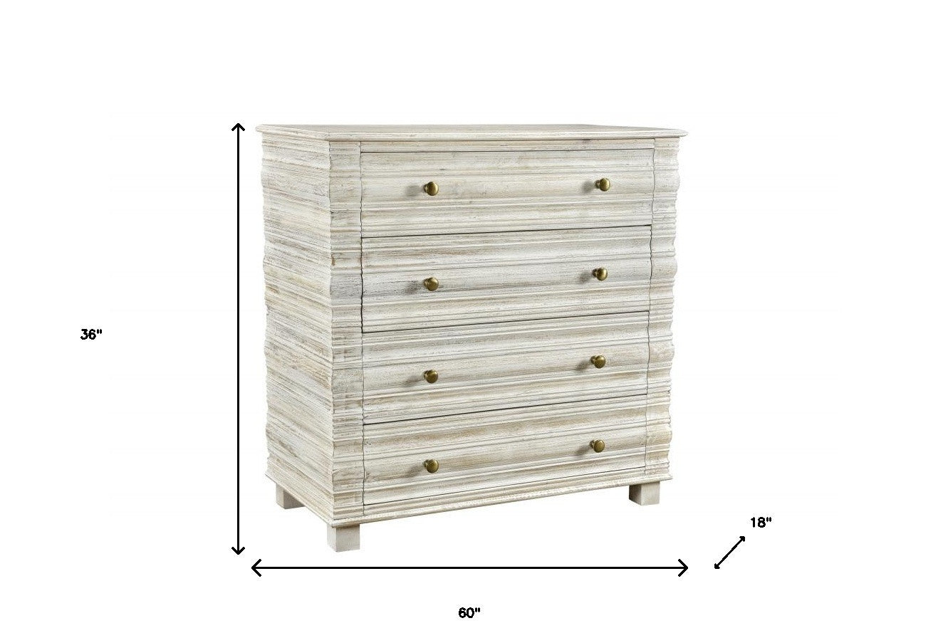Grey Ash Wood 6-Drawer Double Dresser