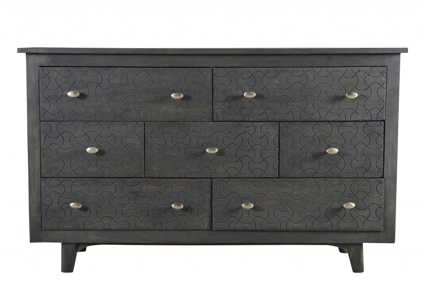 White Wood 4-Drawer Double Dresser