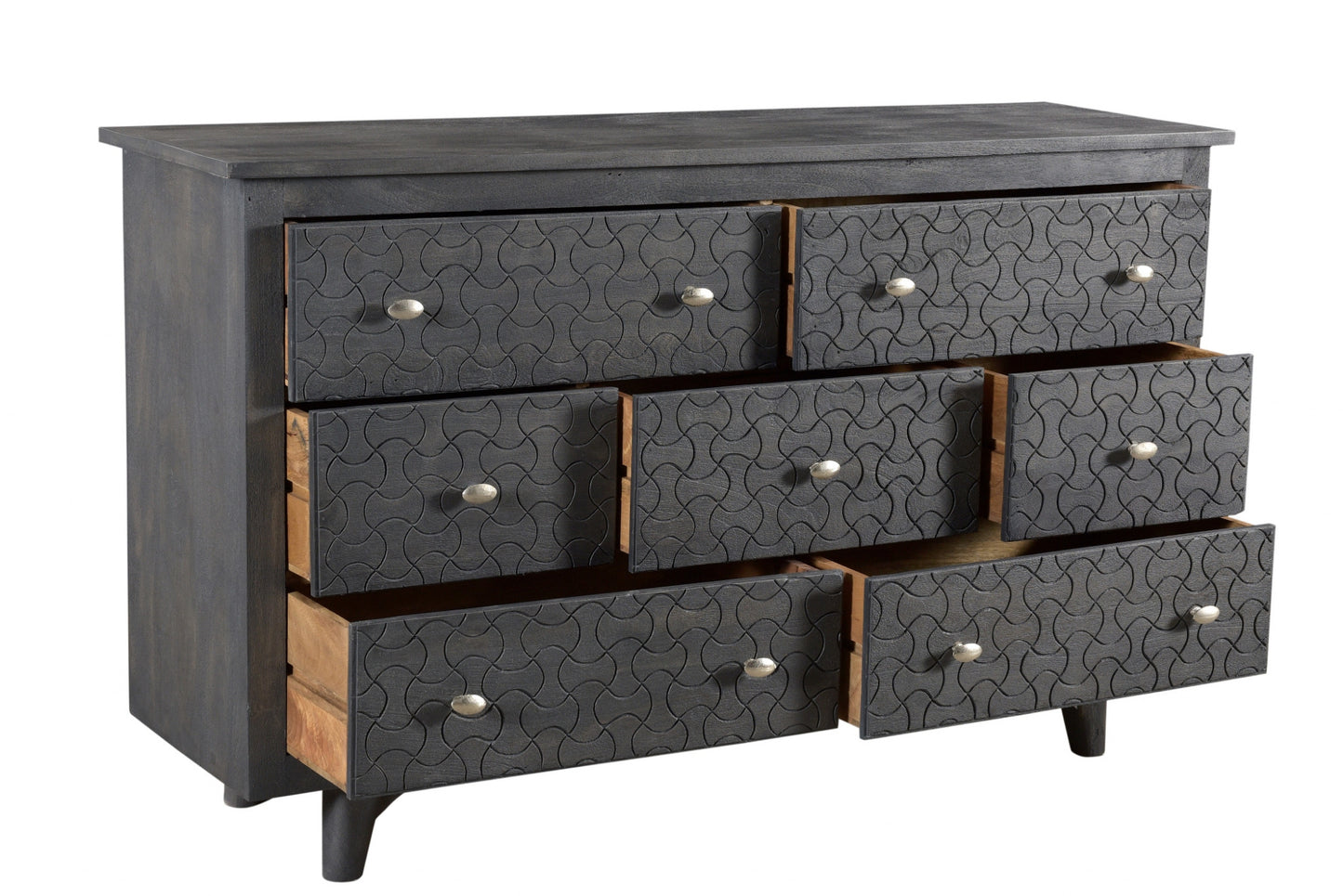 White Wood 4-Drawer Double Dresser