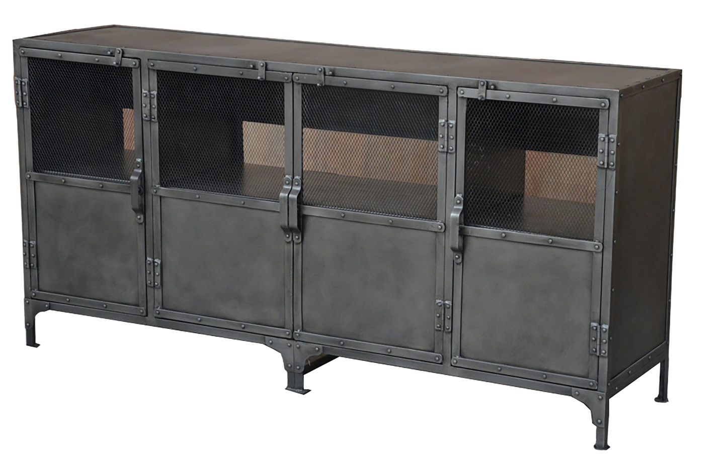 Dark Grey Metal Media Console