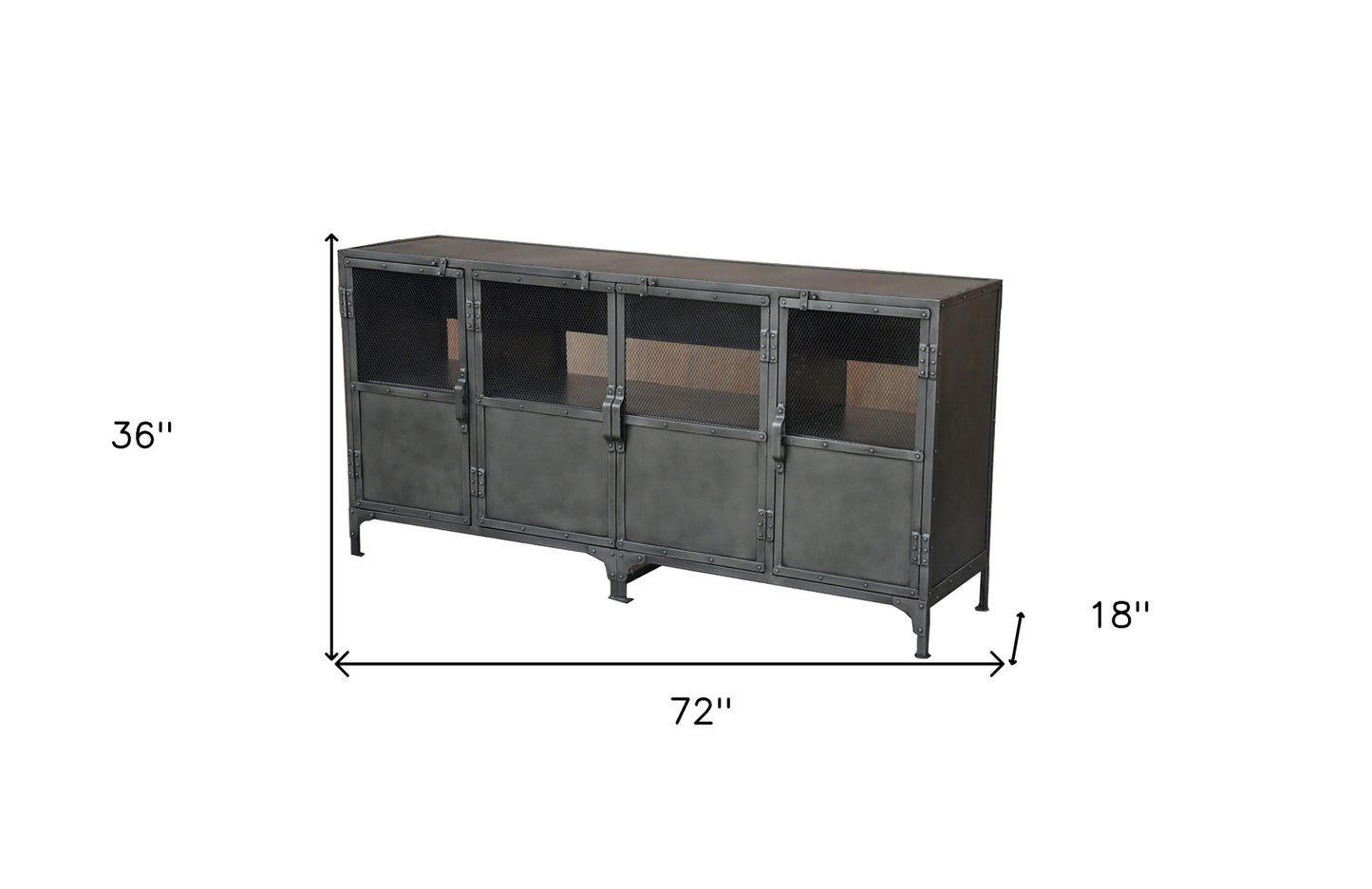 Dark Grey Metal Media Console