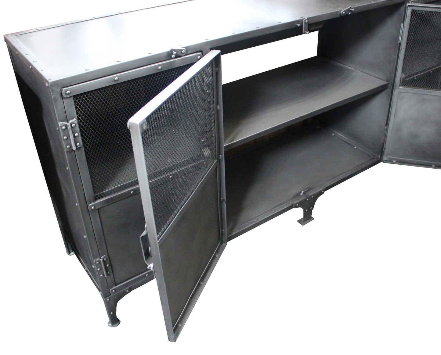 Dark Grey Metal Media Console