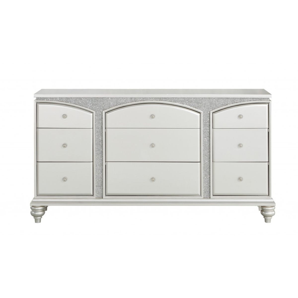 Blue and Green Solid Wood 7-Drawer Standard Chest