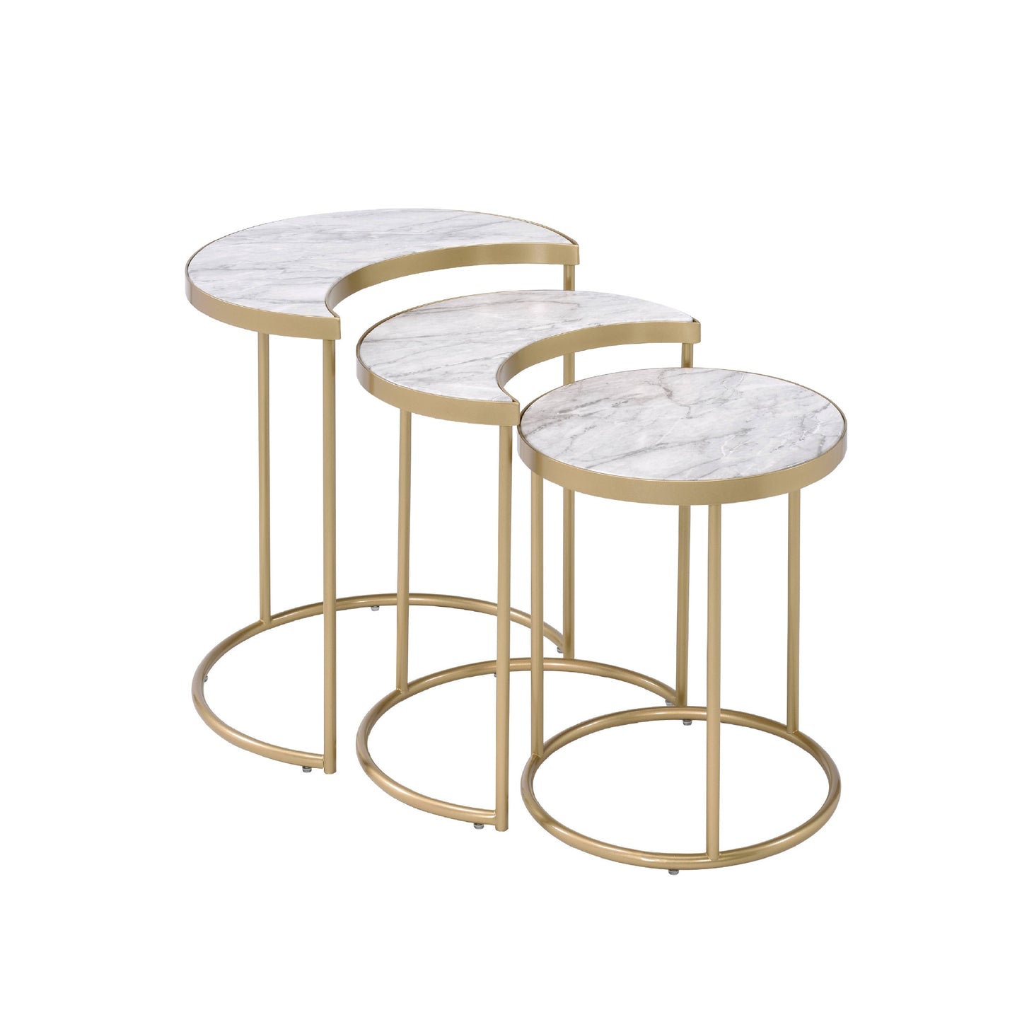 Gray & Gold Metal Round Nesting Tables