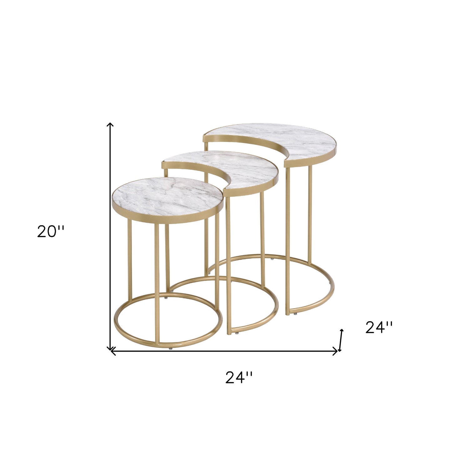 Gray & Gold Metal Round Nesting Tables