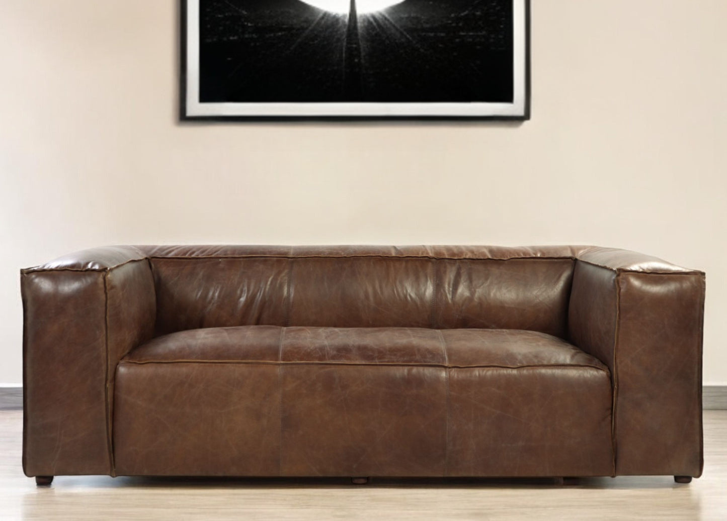Brown Top Grain Leather Sofa