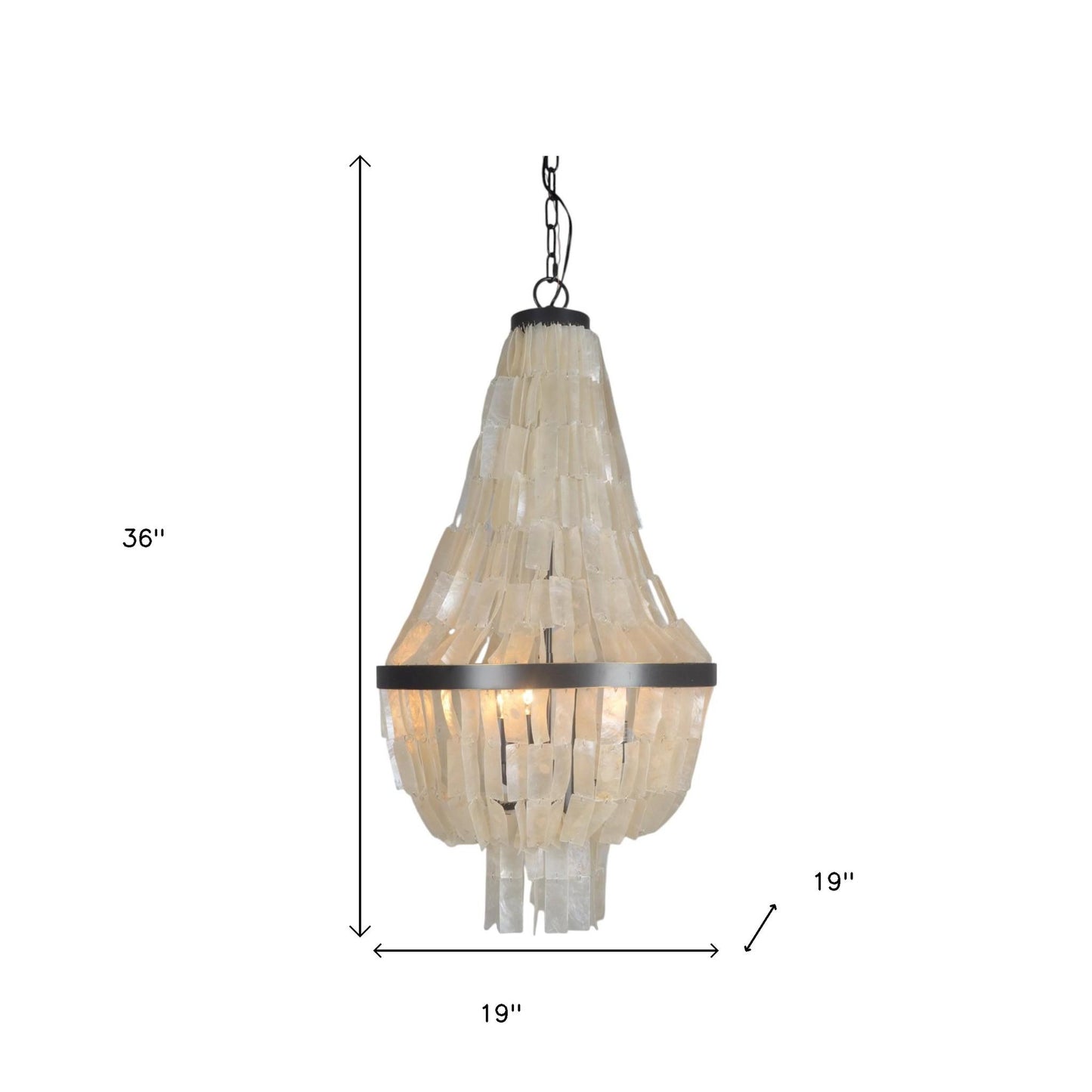 Bronze Unique Statement 3 Light Chandelier w/ White Shades