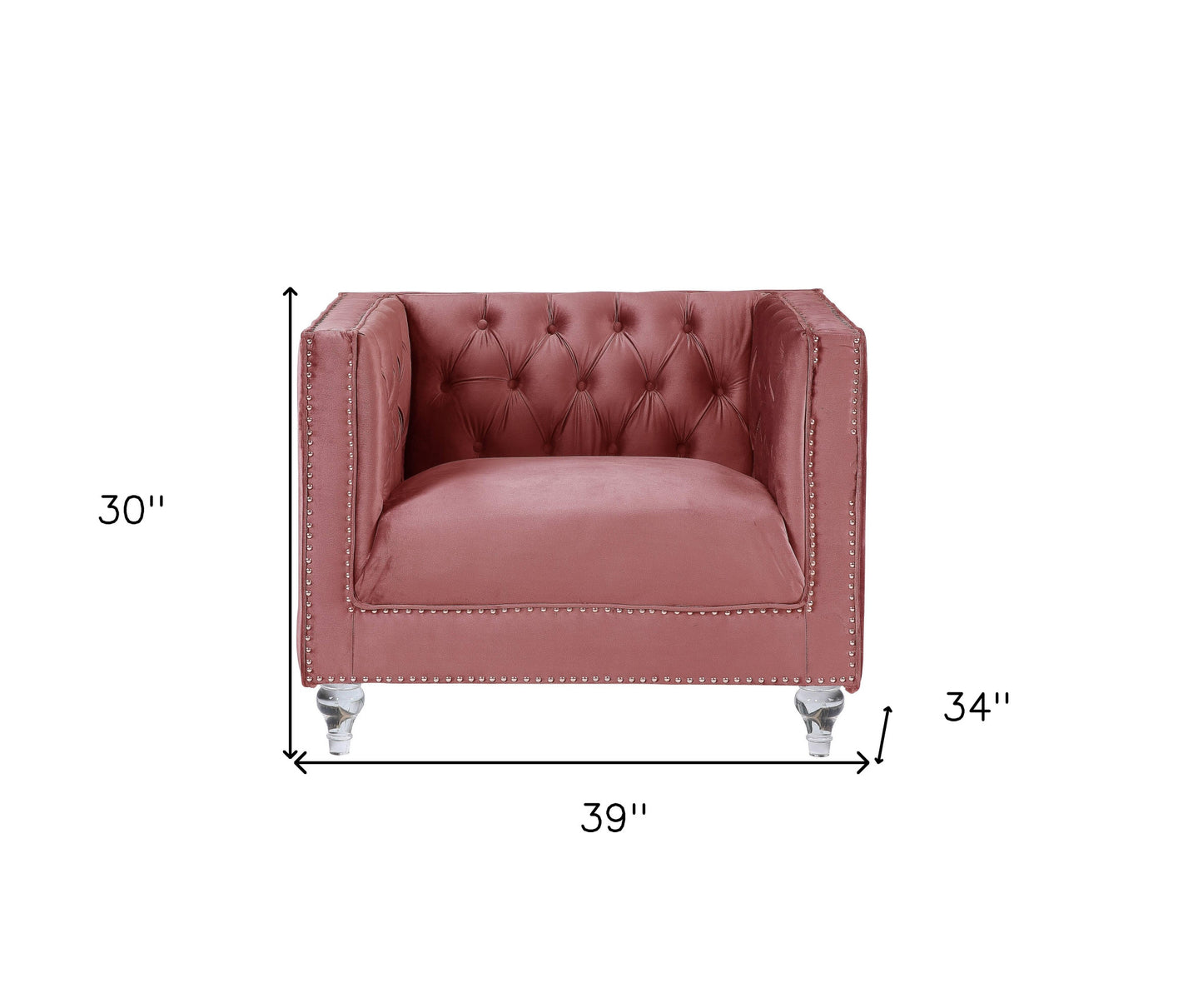 Pink Velvet Arm Chair