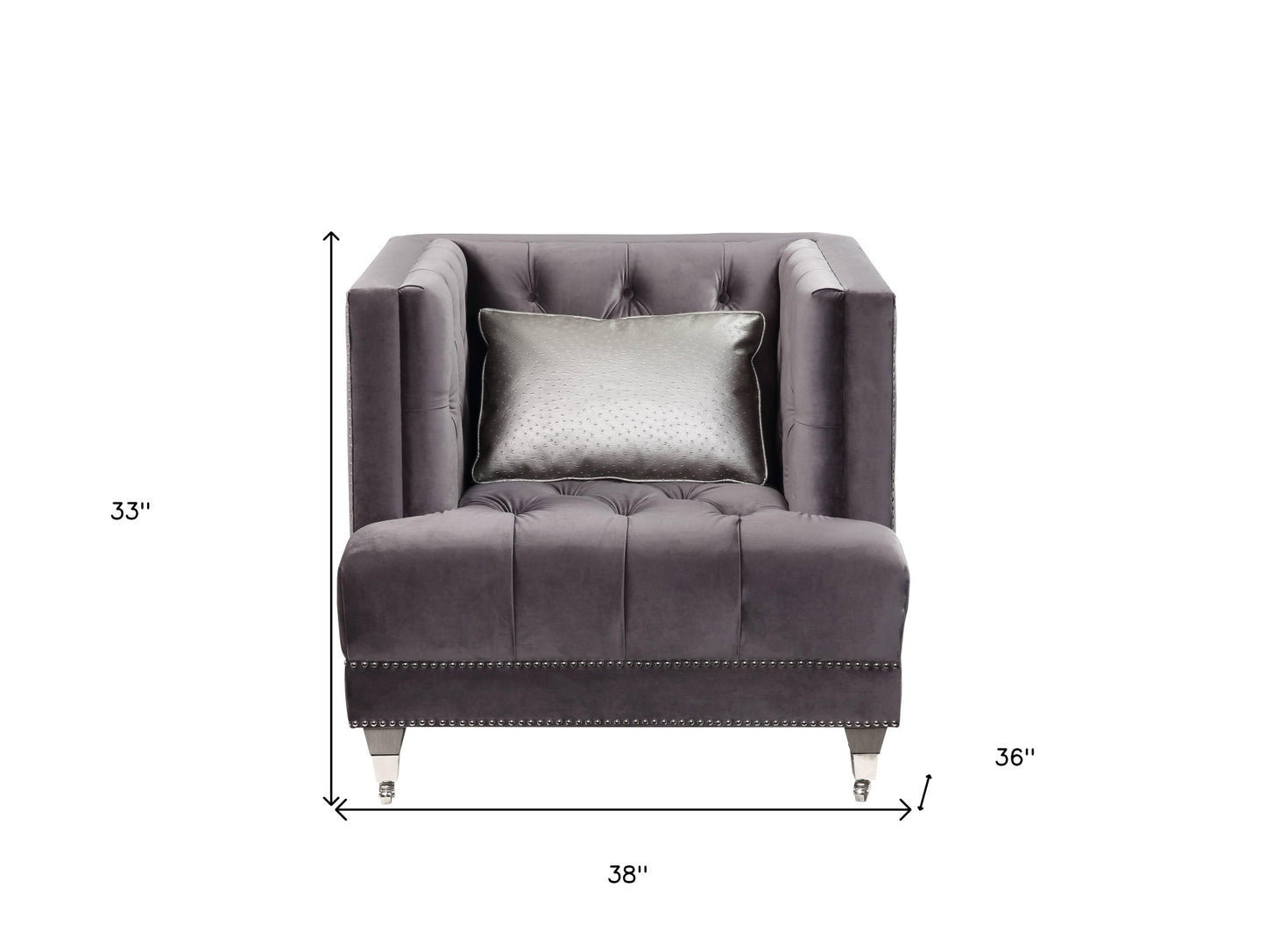 Gray Velvet Arm Chair