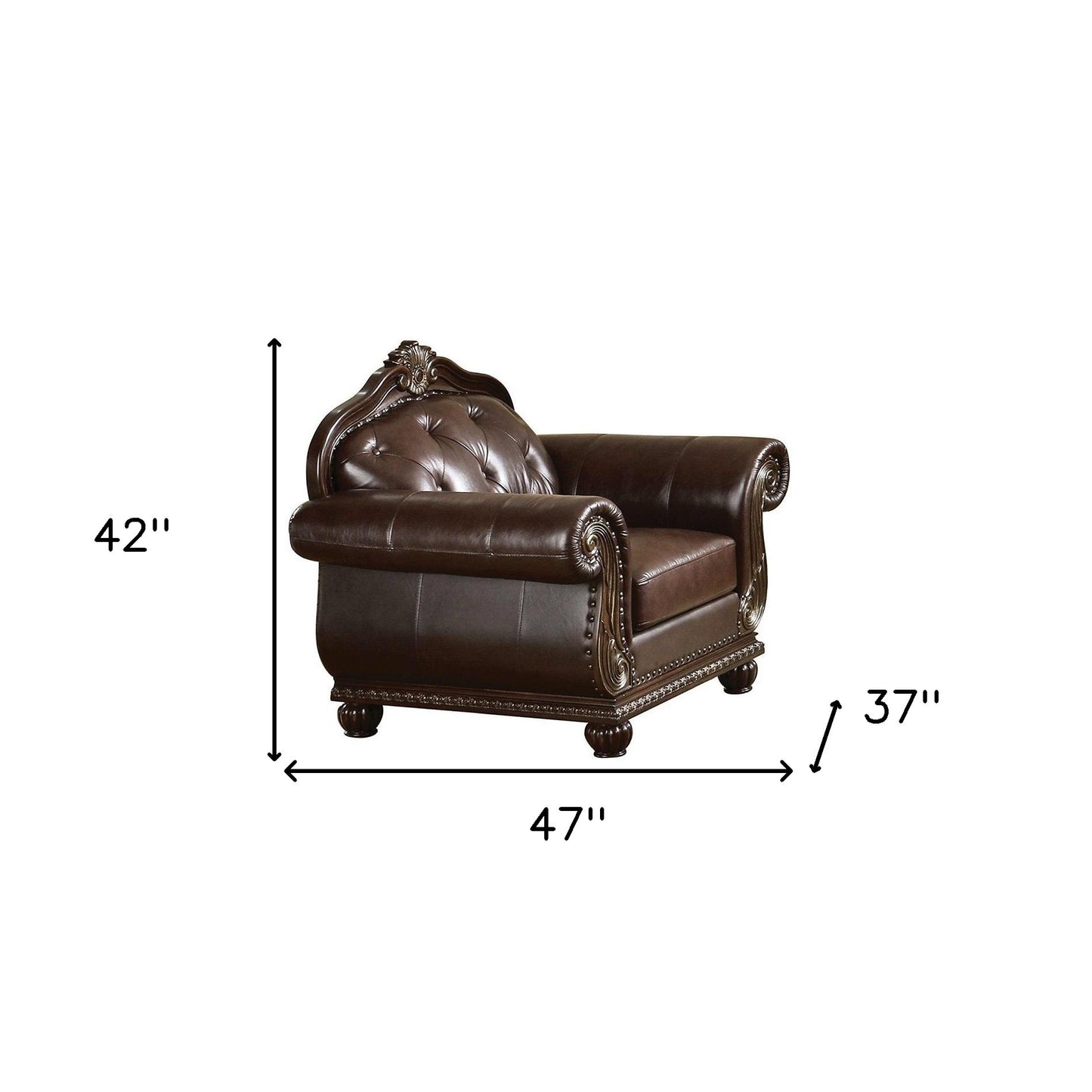 Espresso Top Grain Leather Arm Chair