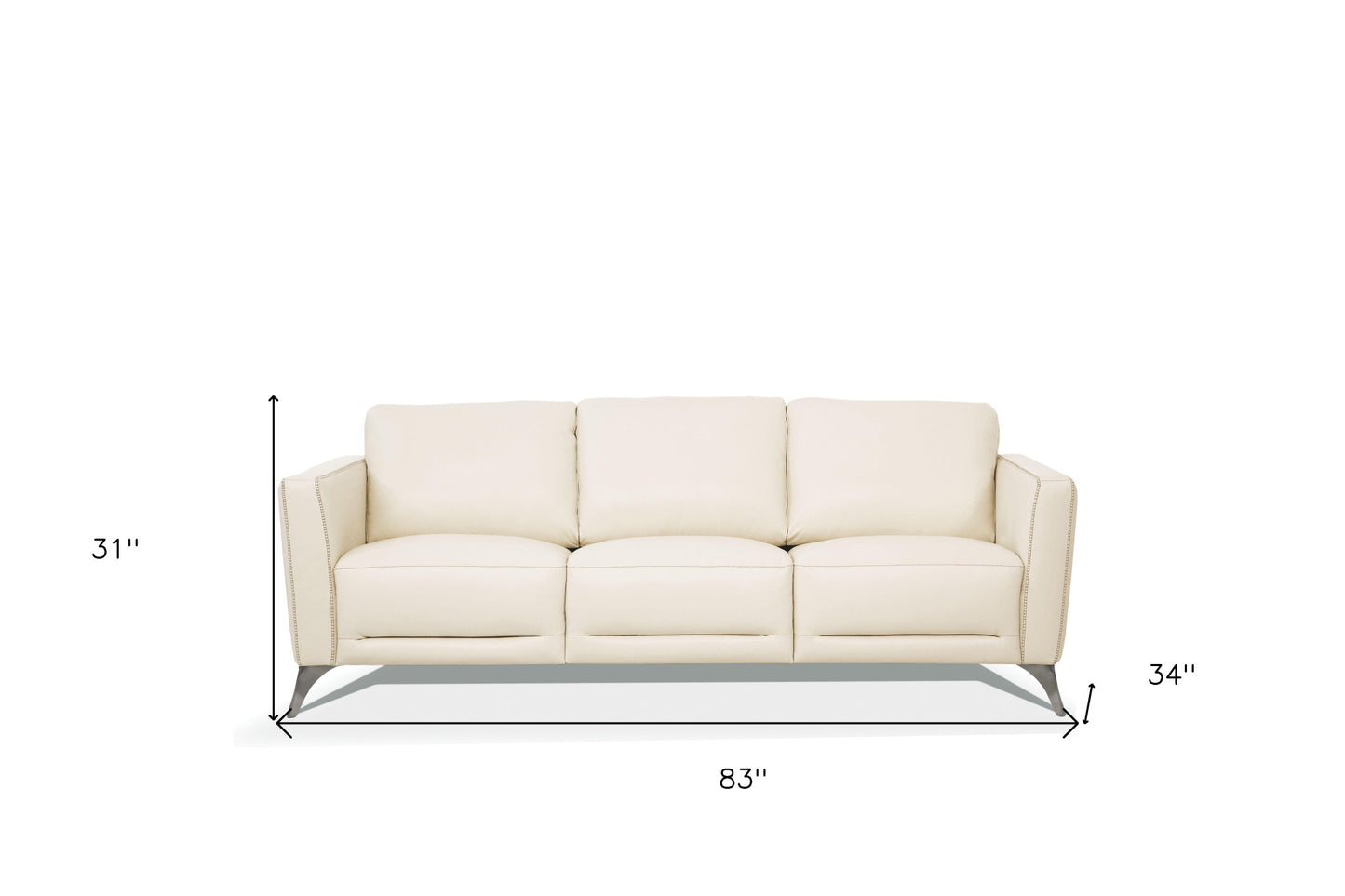 Cream Leather Sofa